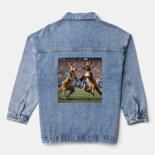 "Down Under Action: Kangoeroes spelen Australische Denim Jacket