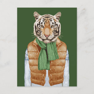 Down Vest Tiger Briefkaart