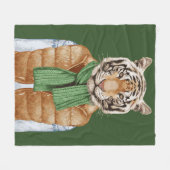 Down Vest Tiger Fleece Deken (Voorkant (Horizontaal))
