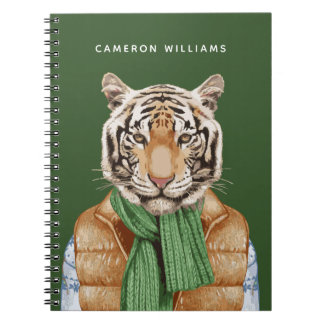 Down Vest Tiger | Jouw namen toevoegen Notitieboek