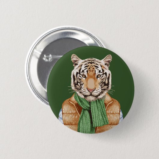 Down Vest Tiger Ronde Button 5,7 Cm (Voorkant /achterkant)