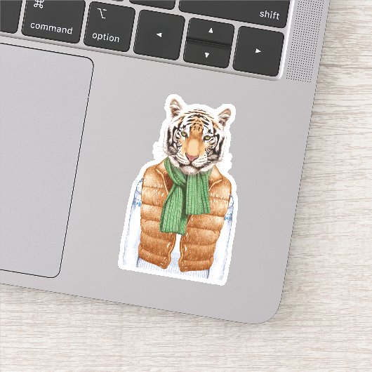 Down Vest Tiger Sticker (Detail)