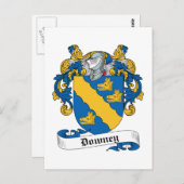 Downey Family Crest Briefkaart (Voorkant / Achterkant)