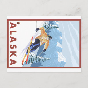 Downhhill Snow Skier - Alaska Briefkaart