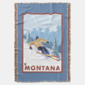 Downhhill Snow Skier - Montana Deken (Voorkant Verticaal)