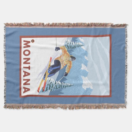 Downhhill Snow Skier - Montana Deken (Voorkant)