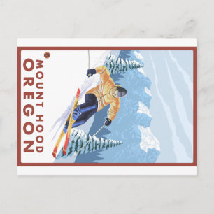 Downhhill Snow Skier - Mount Hood, Oregon Briefkaart