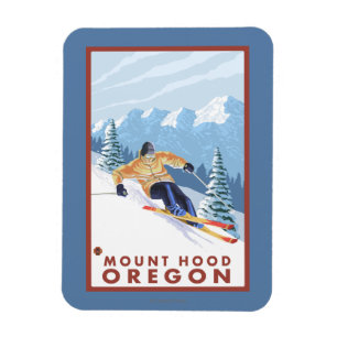 Downhhill Snow Skier - Mount Hood, Oregon Magneet