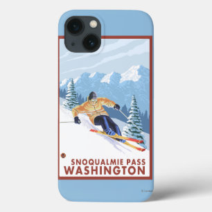 Downhhill Snow Skier - Snoqualmie Pass , WA iPhone 13 Hoesje