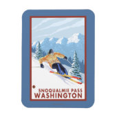 Downhhill Snow Skier - Snoqualmie Pass , WA Magneet (Verticaal)
