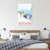 Downhhill Snow Skier - Stevens Pass Canvas Afdruk (Insitu (Slaapkamer))