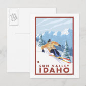 Downhhill Snow Skier - Sun Valley, Idaho Briefkaart (Voorkant / Achterkant)