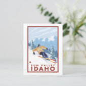 Downhhill Snow Skier - Sun Valley, Idaho Briefkaart (Staand voorkant)