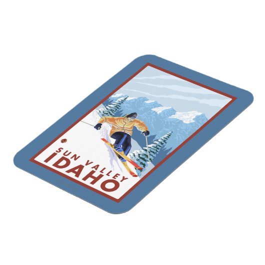Downhhill Snow Skier - Sun Valley, Idaho Magneet (Linkerzijde)