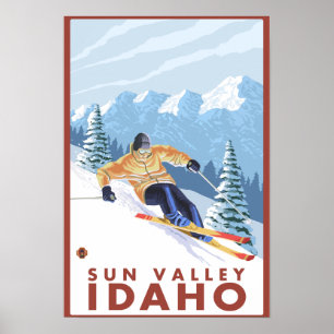 Downhhill Snow Skier - Sun Valley, Idaho Poster