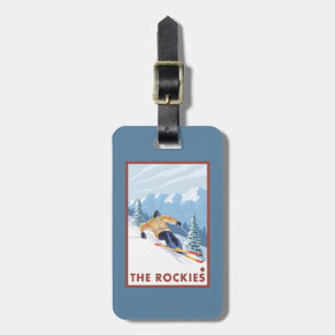 Downhhill Snow Skier - The Rockies Bagagelabel