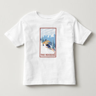 Downhhill Snow Skier - The Rockies Kinder Shirts