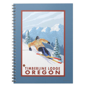 Downhhill Snow Skier - Timberline Lodge, Oregon Notitieboek