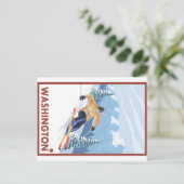 Downhhill Snow Skier - Washington Briefkaart (Staand voorkant)