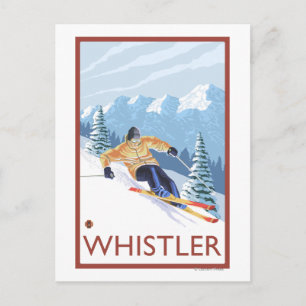 Downhhill Snow Skier - Whistler, BC Canada Briefkaart