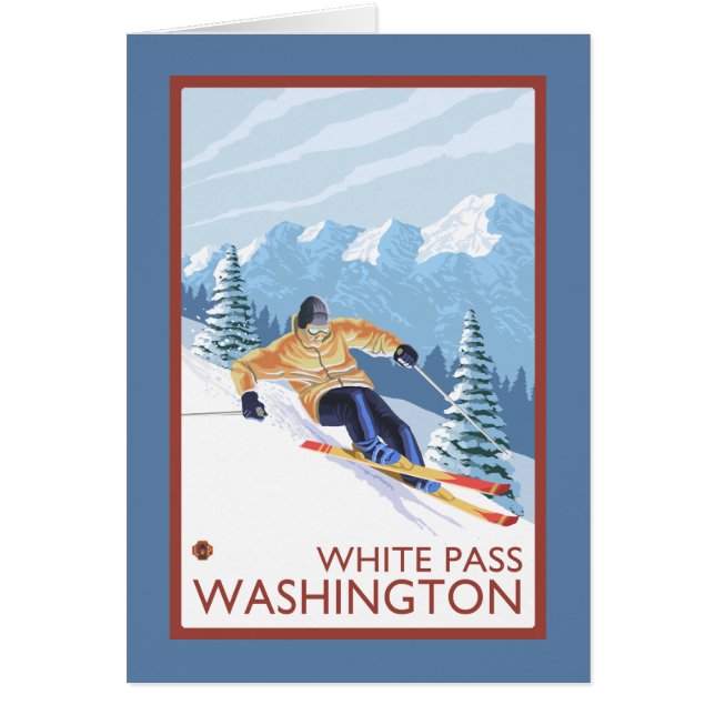 Downhhill Snow Skier - White Pass, Washington (Voorkant)