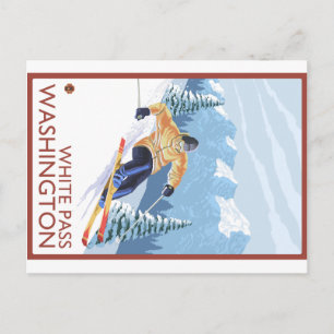 Downhhill Snow Skier - White Pass, Washington Briefkaart