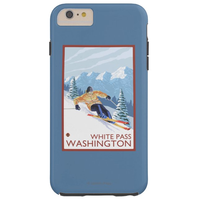 Downhhill Snow Skier - White Pass, Washington Case-Mate iPhone Case (Achterkant)