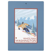 Downhhill Snow Skier - White Pass, Washington Klembord (Achterkant)