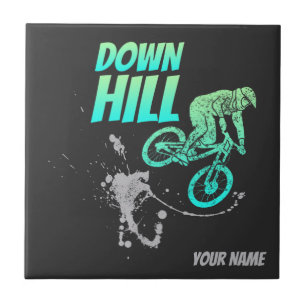 Downhill Biker for Dirt and Bicycle  Nerds Tegeltje