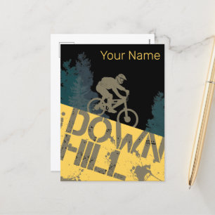 Downhill Biker voor Dirt en Bicycle  MTB Feestdagenkaart