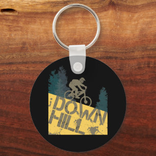 Downhill Biker voor Dirt en Bicycle  MTB Sleutelhanger
