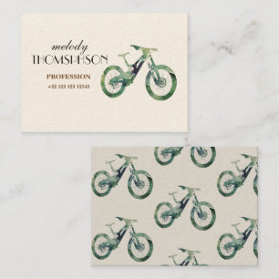 Downhill fiets offroad sport extreem aquarel kunst visitekaartje