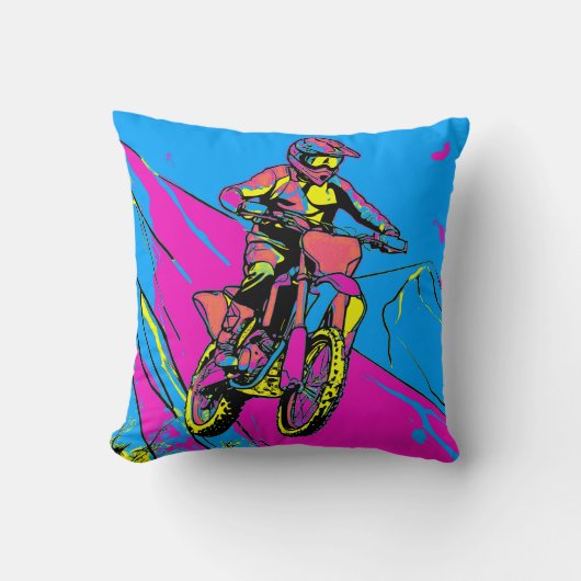 Downhill Mountain Run - Motocross Rider Kussen (Voorkant)