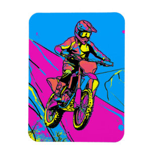 Downhill Mountain Run - Motocross Rider Magneet