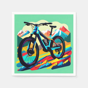 Downhill mountainbike fiets kunst servet