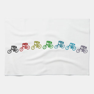 Downhill mountainbike sprong theedoek