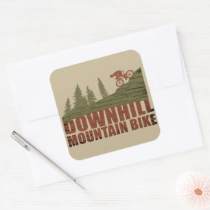Downhill mountainbiken  vierkante sticker