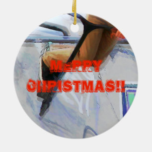 Downhill Run - Stuntscooter rijder Keramisch Ornament