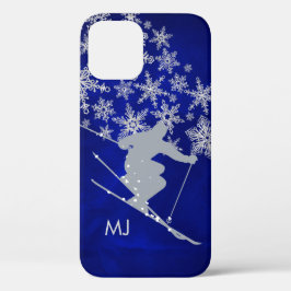 Downhill Ski Blue Monogram Case-Mate iPhone 14 Hoesje