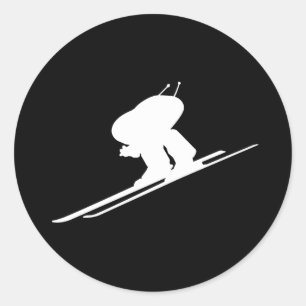 Downhill skiën ronde sticker