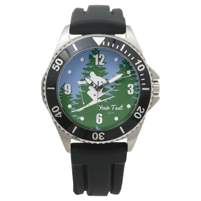 Downhill Skier eWatch Horloge (Voorkant)