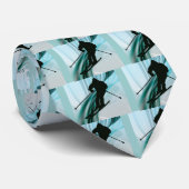 Downhill Skier op Icy Ribbons Stropdas (Opgerold)