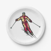 Downhill Skier Papieren Bordje (Voorkant)