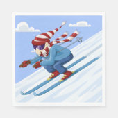 Downhill Skier Servet (Voorkant)