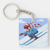 Downhill Skier Sleutelhanger (Voorkant)