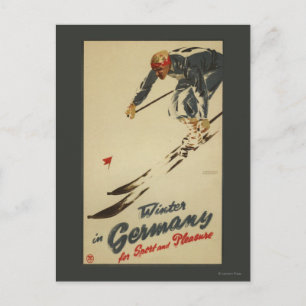 Downhill Skier - Sportbeoefening en Plezier Briefkaart