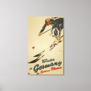 Downhill Skier - Sportbeoefening en Plezier Canvas Afdruk