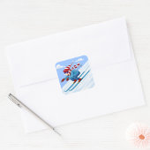 Downhill Skier Vierkante Sticker