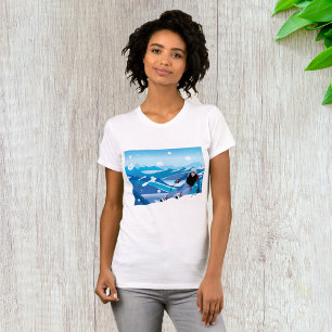 Downhill skiër vrouwen T-shirt
