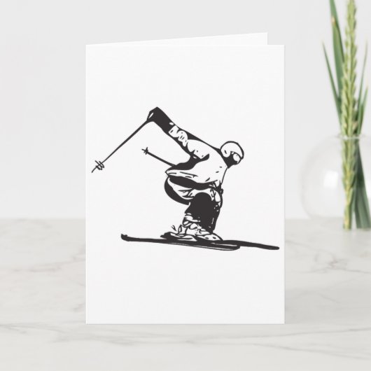 Downhill Skiing Skier  Kaart (Voorkant)